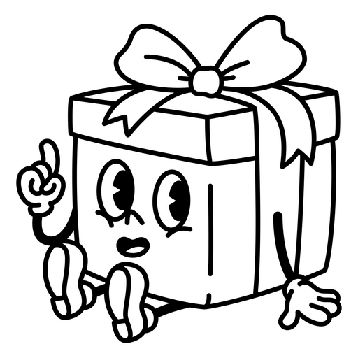 Design de caixa de presente de desenho animado divertido Desenho PNG