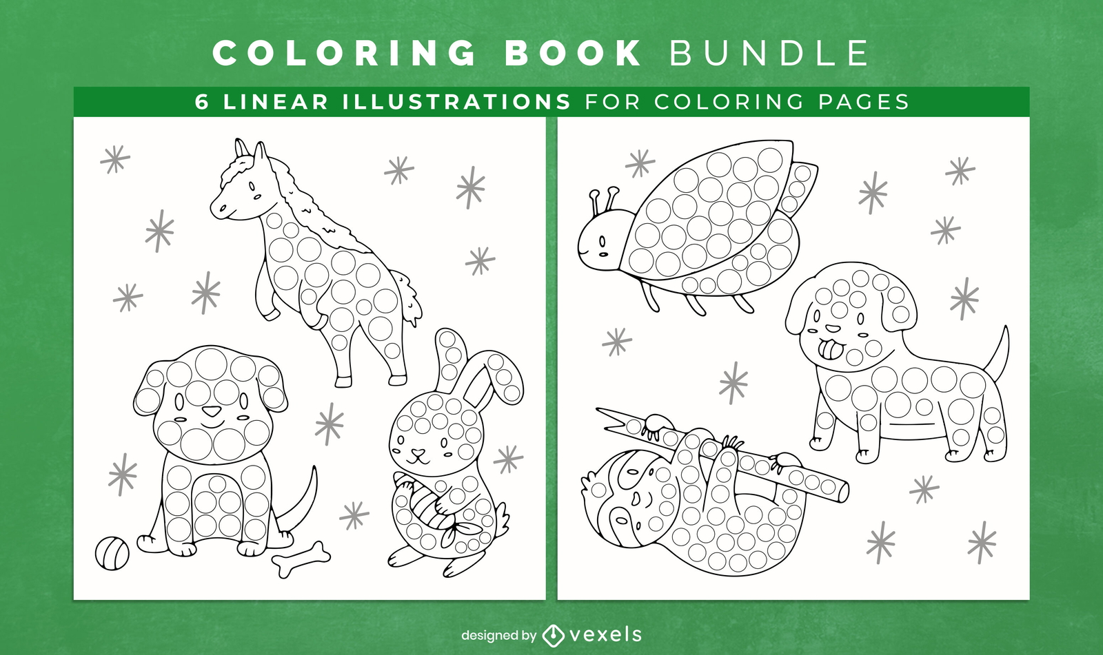 Libro para colorear animales punteados Diseño de interiores KDP