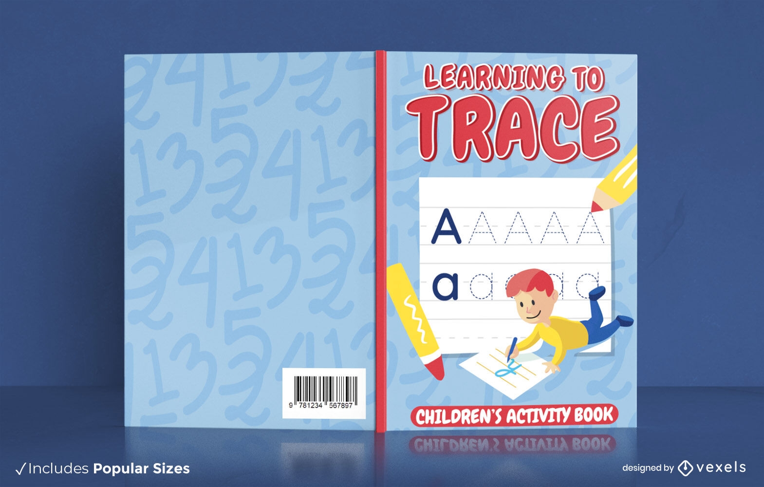 Learn to trace kids' book cover design KDP