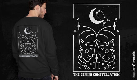 Gemini Constellation T-shirt Design Vector Download