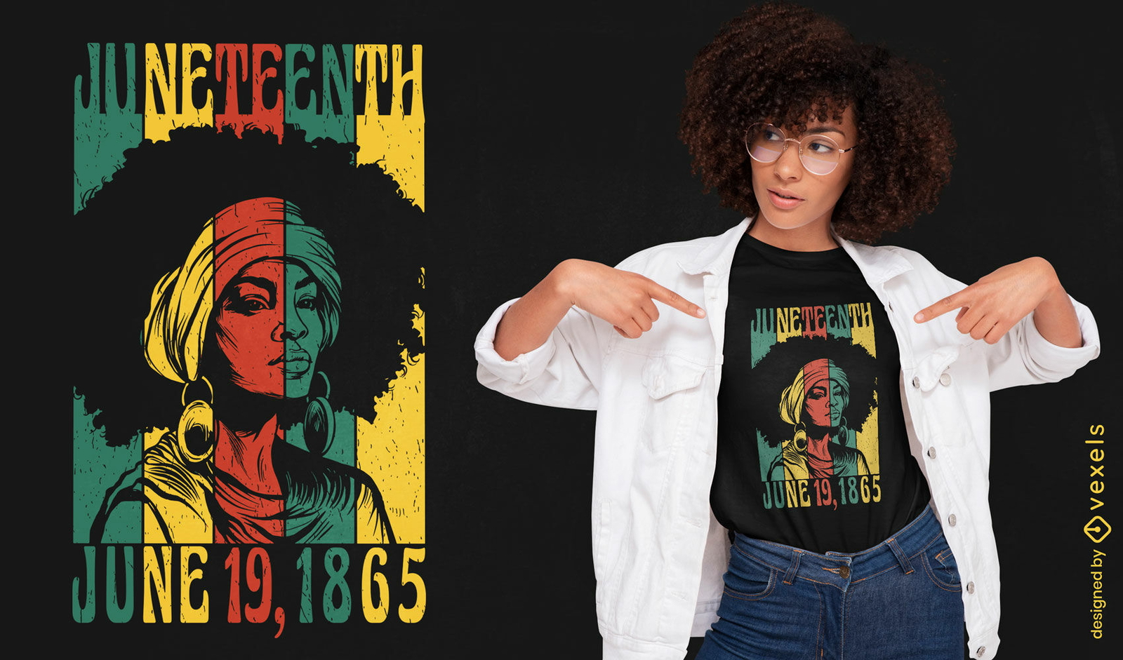 Diseño de camiseta de vacaciones históricas de Juneteenth