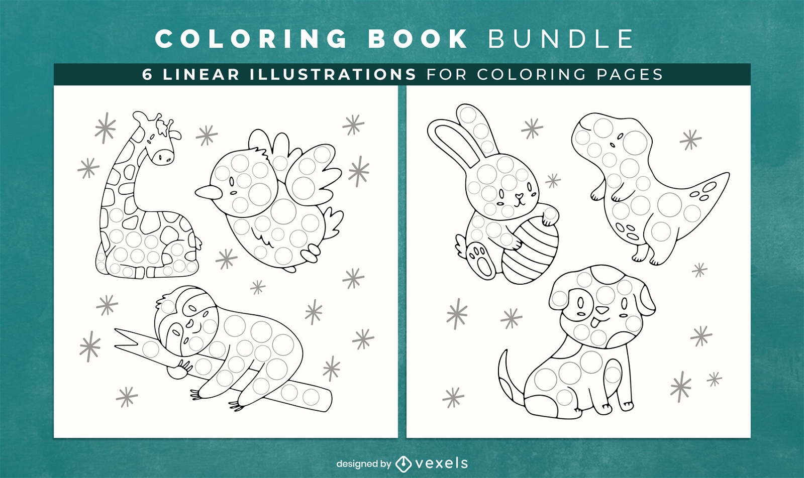 Lindo libro para colorear de animales de dibujos animados Dise?o de interiores KDP