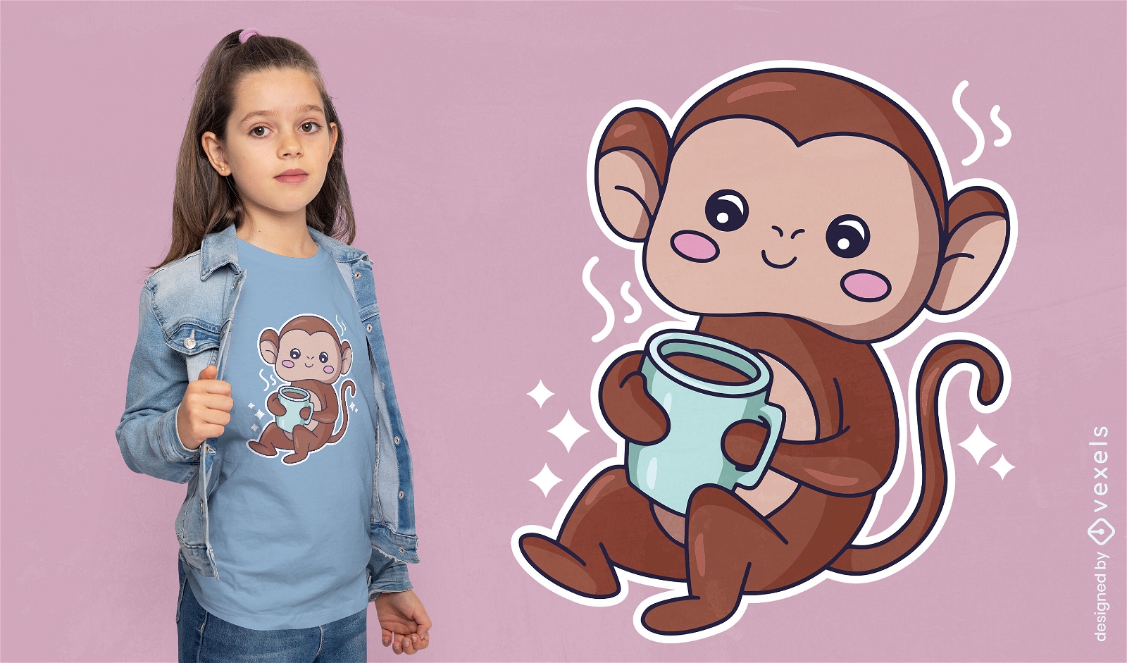Cute monkey t-shirt design