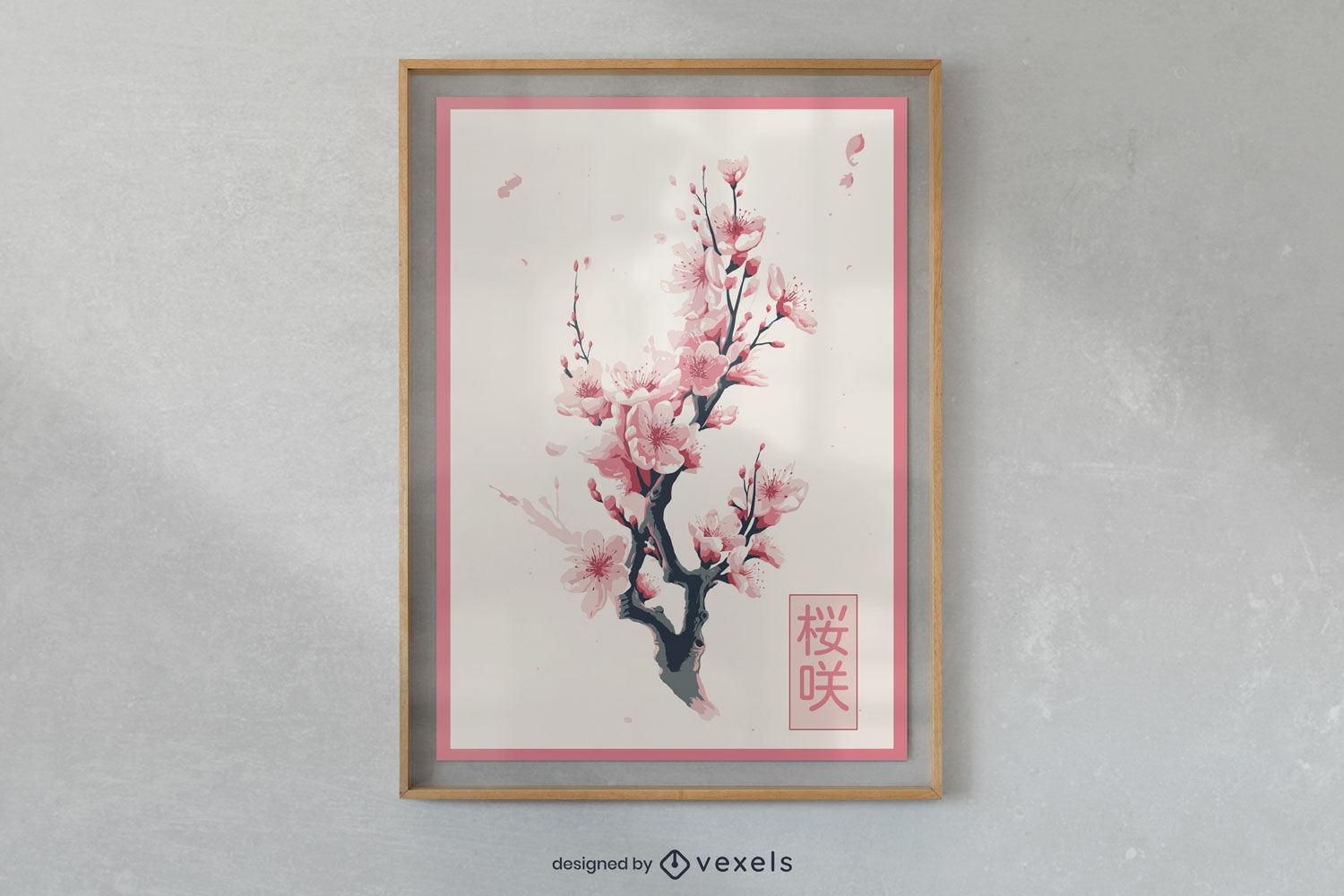 Design de pôster do ramo de Sakura