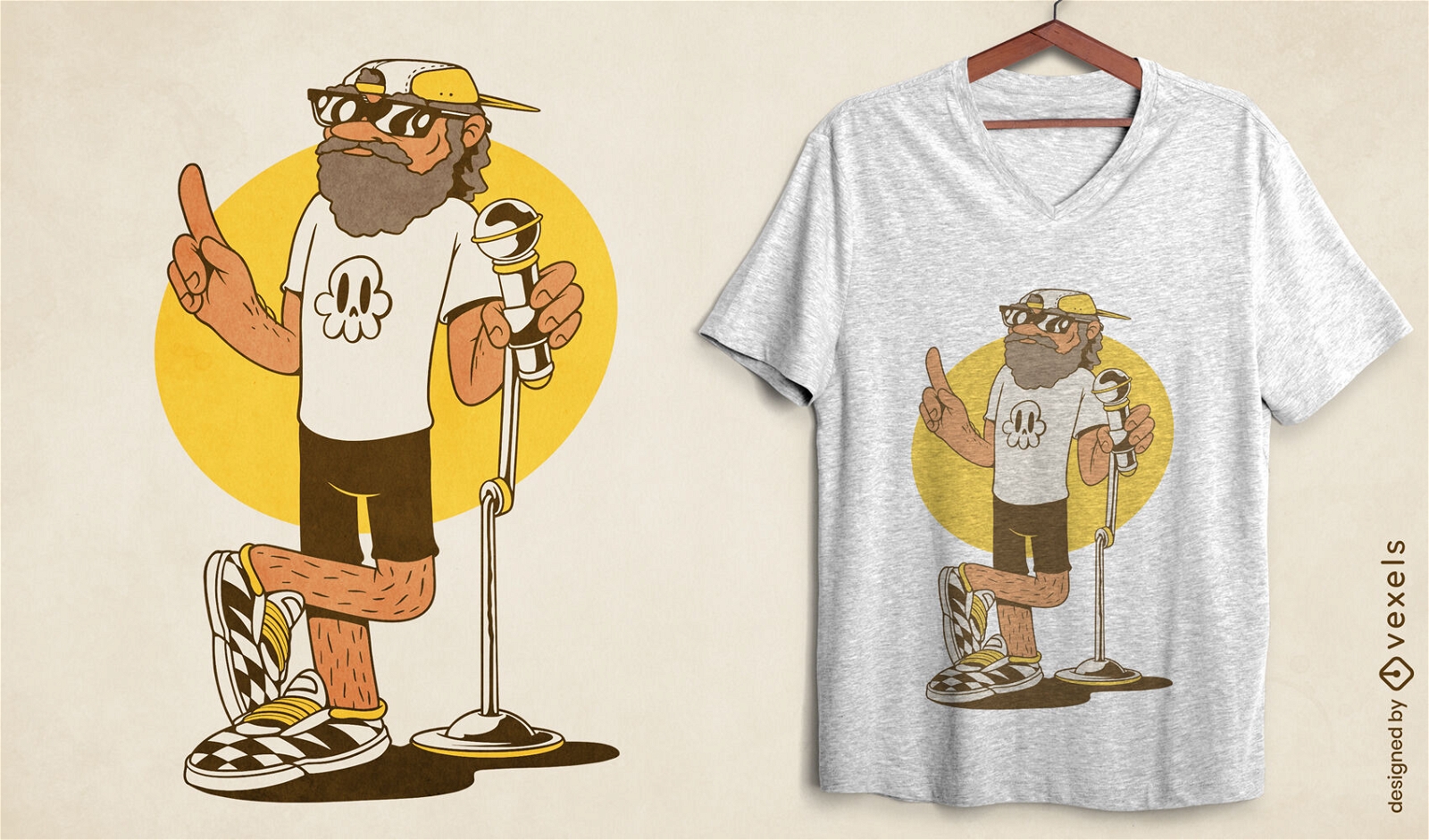 Stand-up-Comedian-Illustrations-T-Shirt-Design