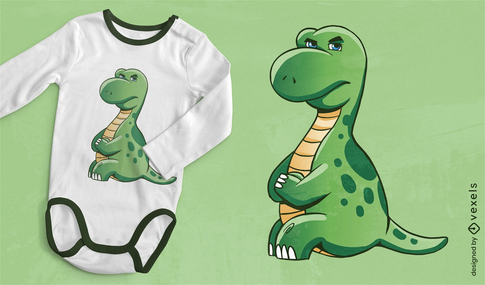 Design de camiseta de dinossauro bonito com raiva