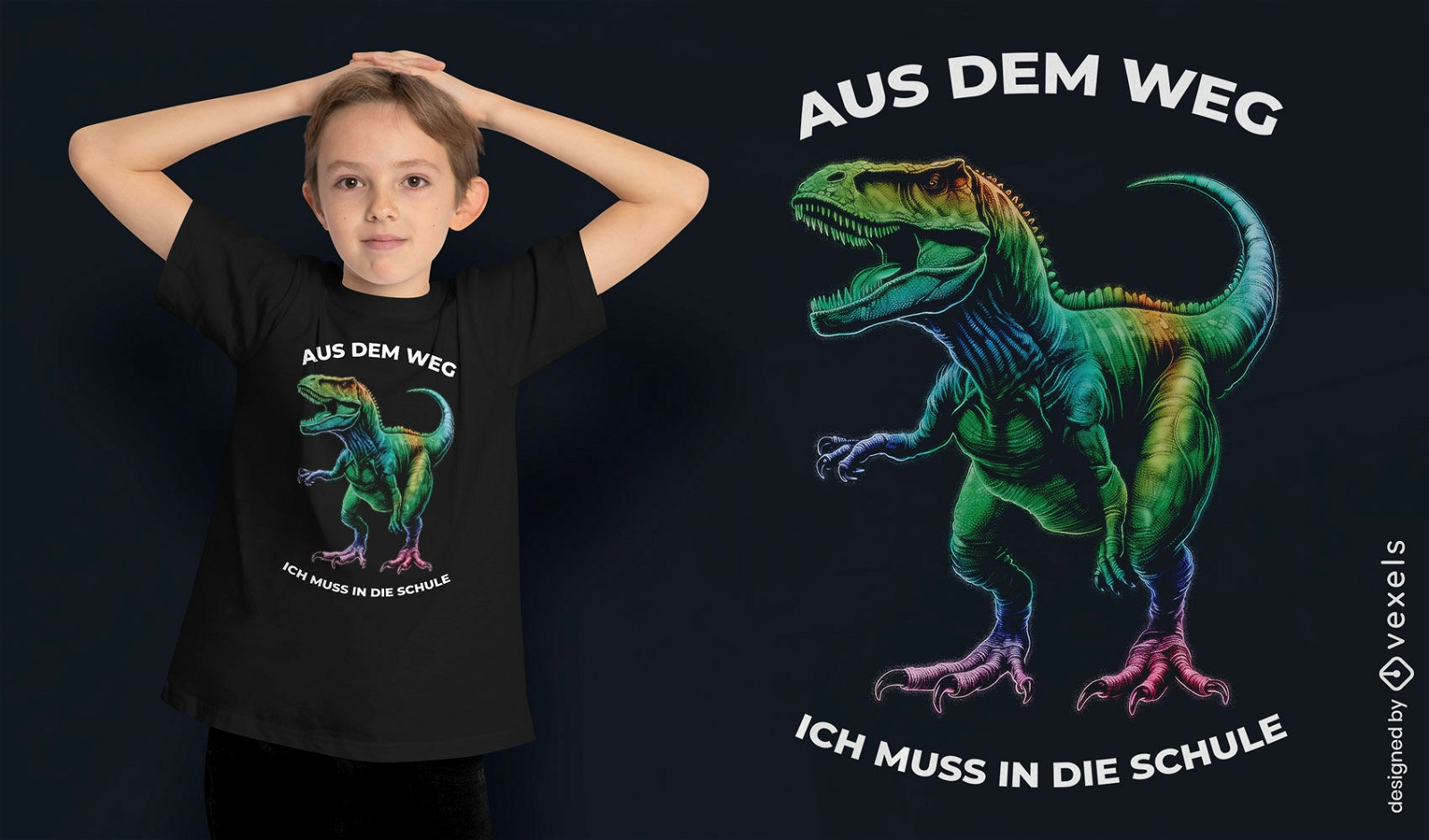 Design de camiseta Neon T-Rex