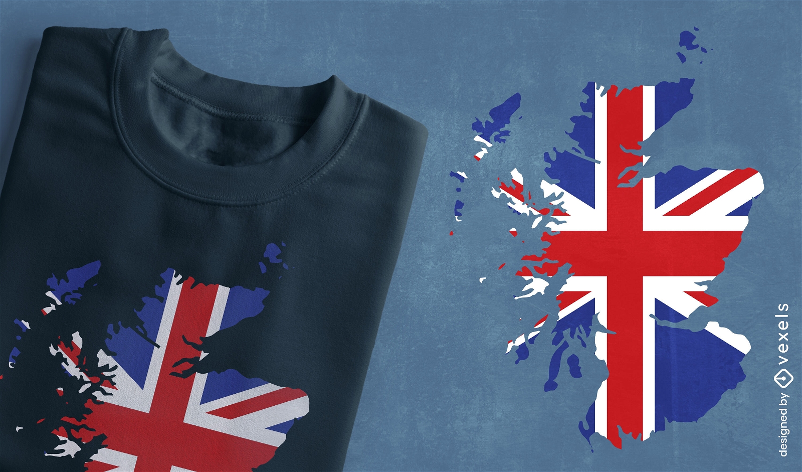 T-Shirt-Design mit Karte der britischen Flagge