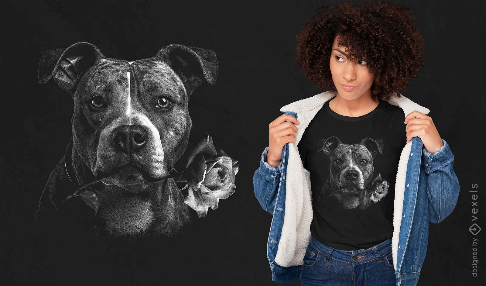 Diseño de camiseta staffordshire terrier.