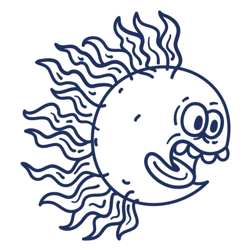Blue sun icon PNG Design