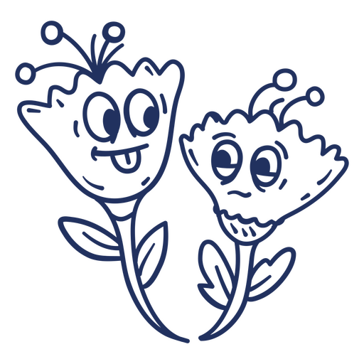 Two cartoon flowers PNG Design