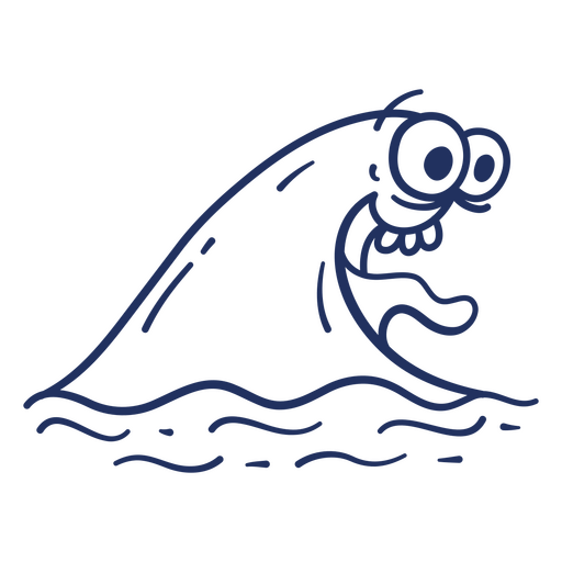 Cartoon illustration of a big wave PNG Design