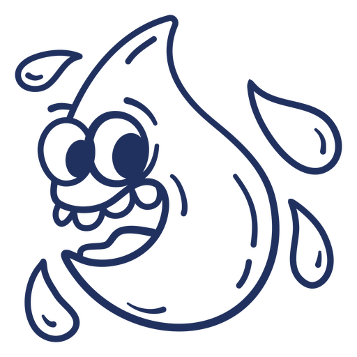 Cartoon-Regentropfen mit einem Smiley-Gesicht PNG-Design