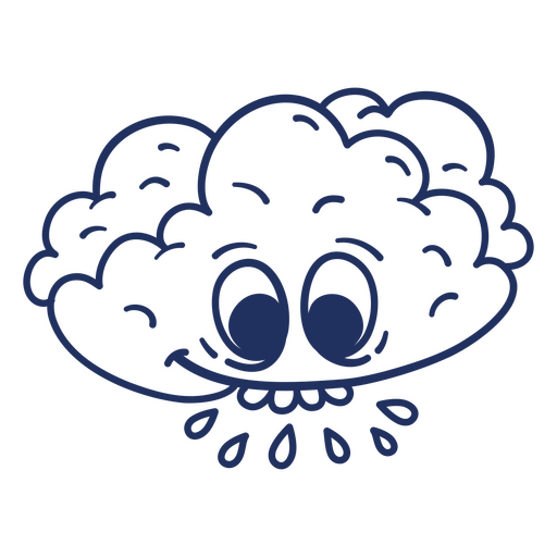 Cartoon-Wolke mit Augen PNG-Design