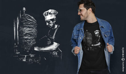 Man making kebab t-shirt design