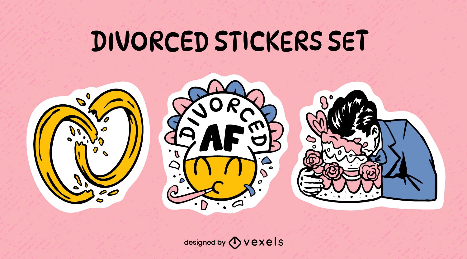 Divorce themed sticker set 
