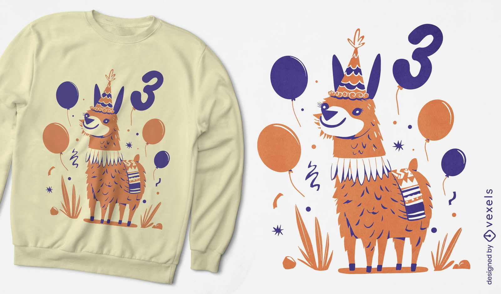 Design de camiseta de festa de aniversário animal lhama