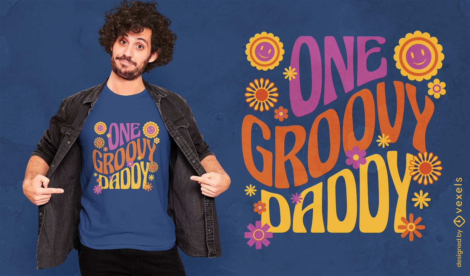 Design de camiseta com citação de Groovy e hippie