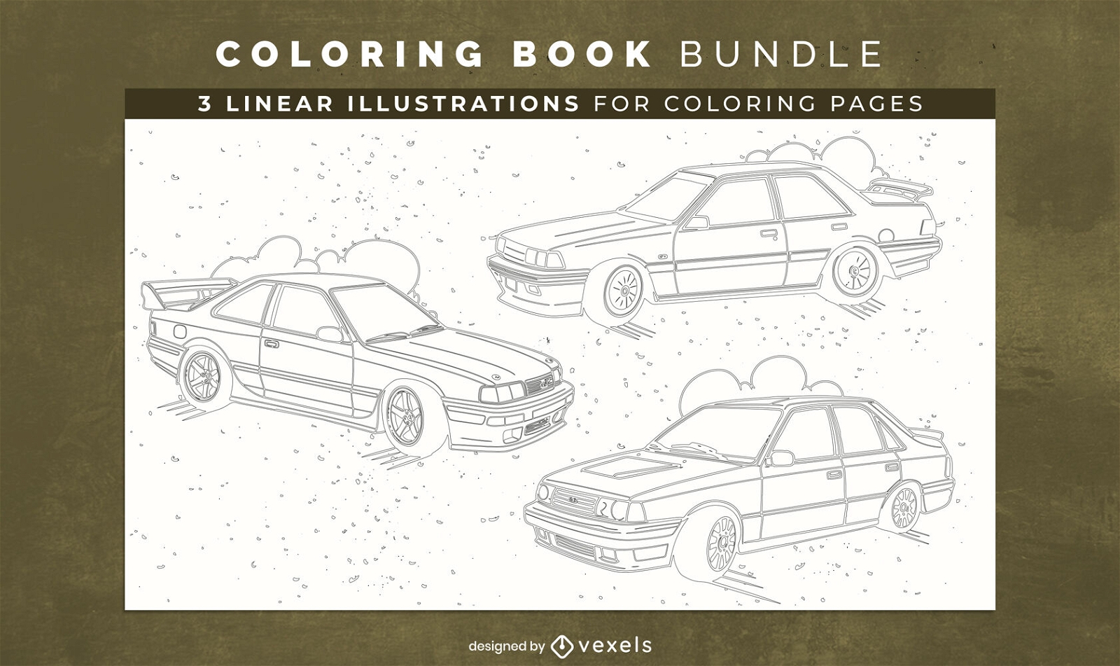 Cars drifting coloring book interior design