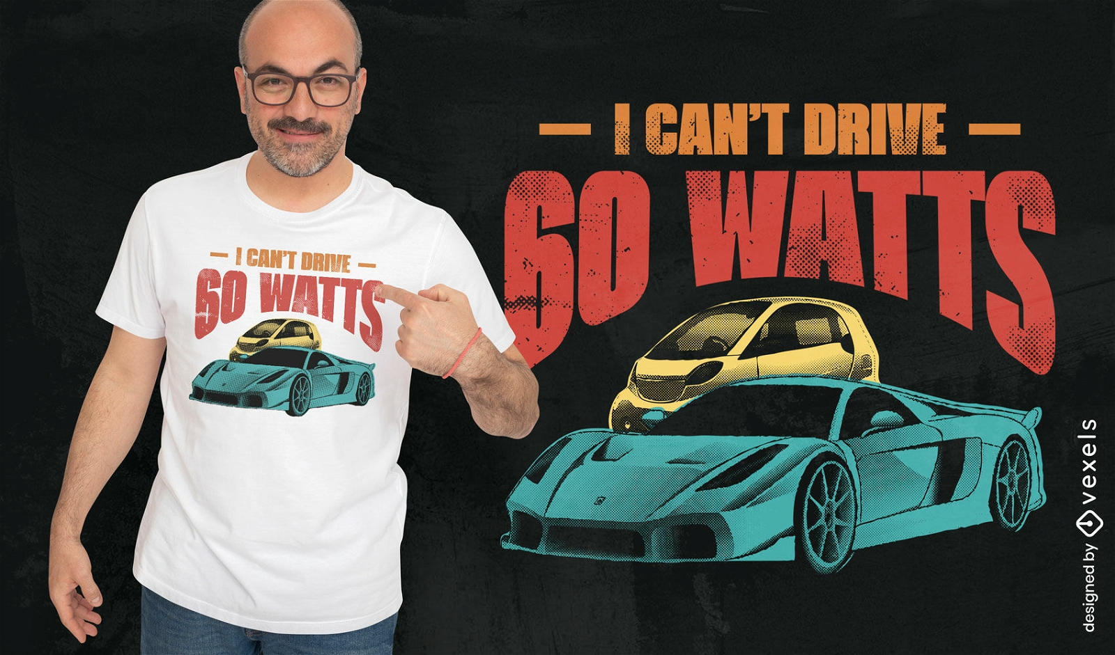 Can't drive electric cars t-shirt design