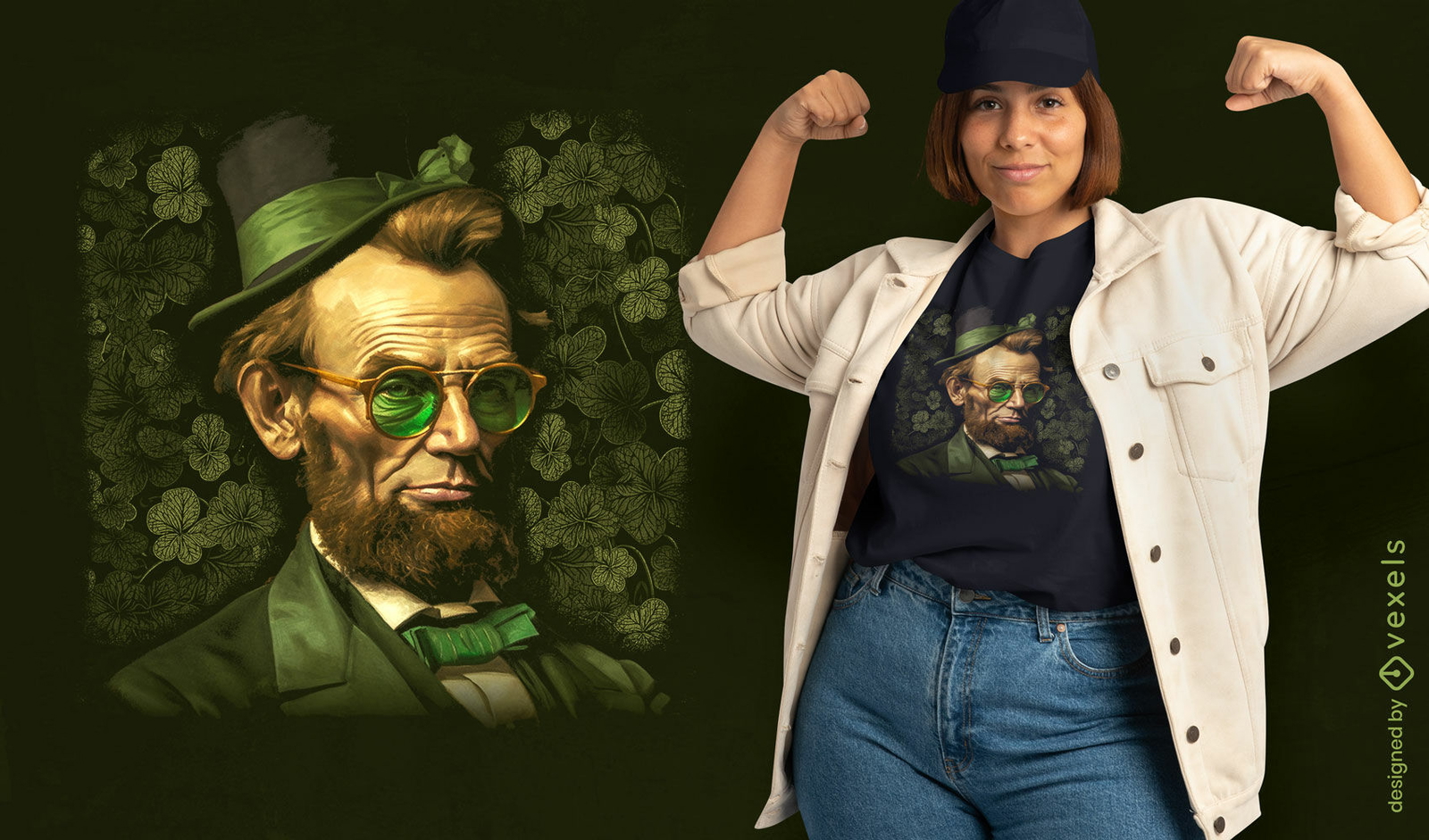 Diseño de camiseta Lincoln de San Patricio.