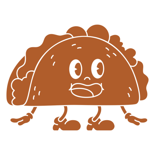 Brown cartoon taco PNG Design