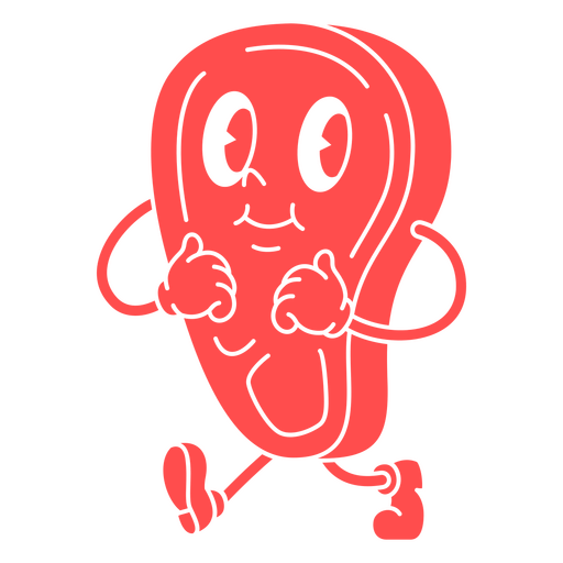 Caricatura de un pimiento rojo corriendo Diseño PNG