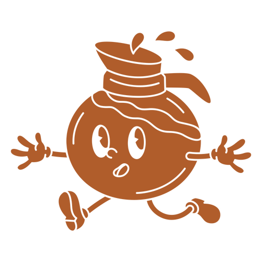 Cartoon orangefarbener Krug läuft PNG-Design