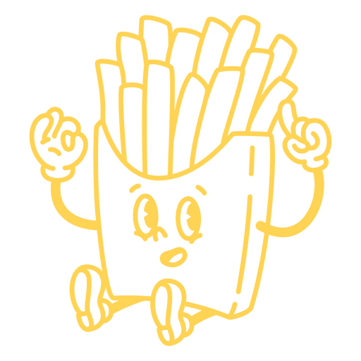 Caricatura de una bolsa de papas fritas Diseño PNG