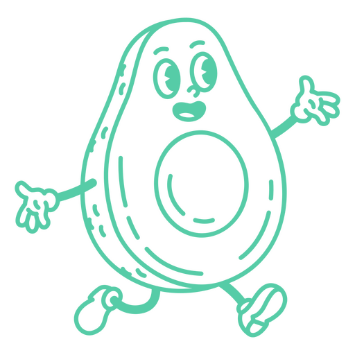 Cartoon-Avocado l?uft PNG-Design