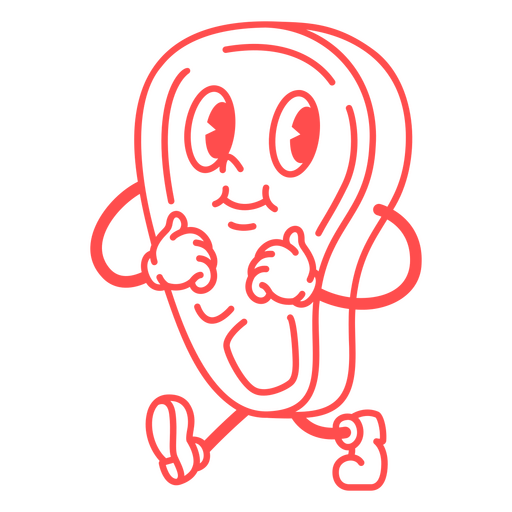 Personagem de desenho animado bife correndo Desenho PNG