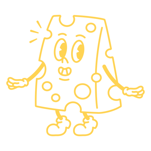 Cartoon cheese with eyes and a mouth PNG Design