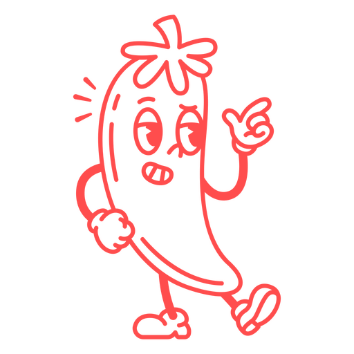 Red pepper with a finger up PNG Design