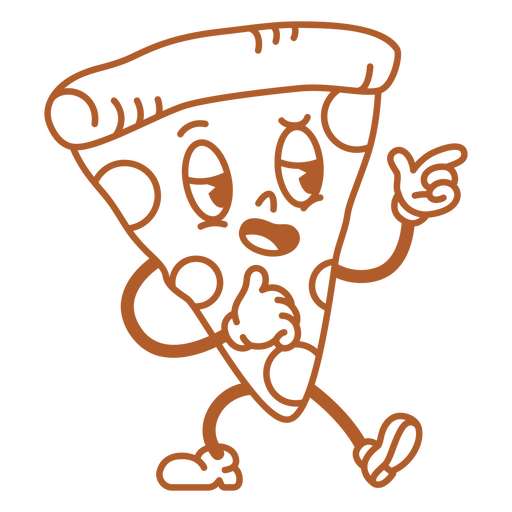 Cartoon image of a slice of pizza PNG Design