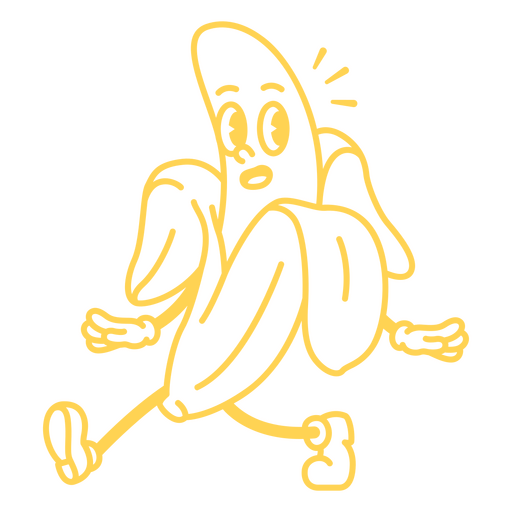 Desenho animado de banana correndo Desenho PNG