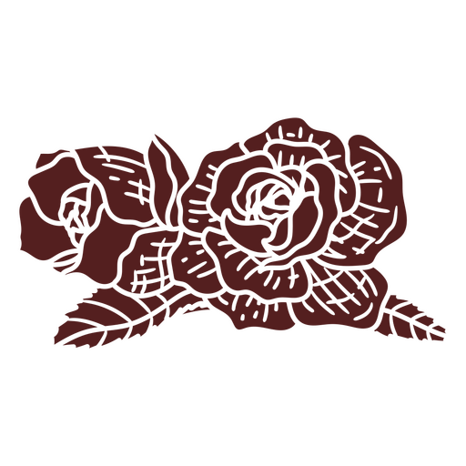 Dos rosas marrones Diseño PNG
