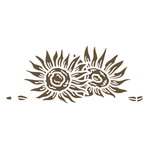 Two sunflowers cut out PNG Design