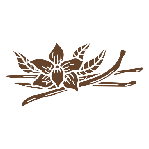 Braune Blume mit Zweigen PNG-Design