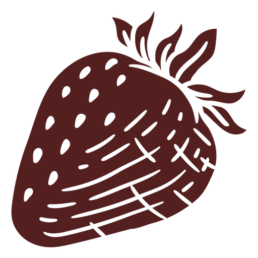 Brown strawberry cut out PNG Design