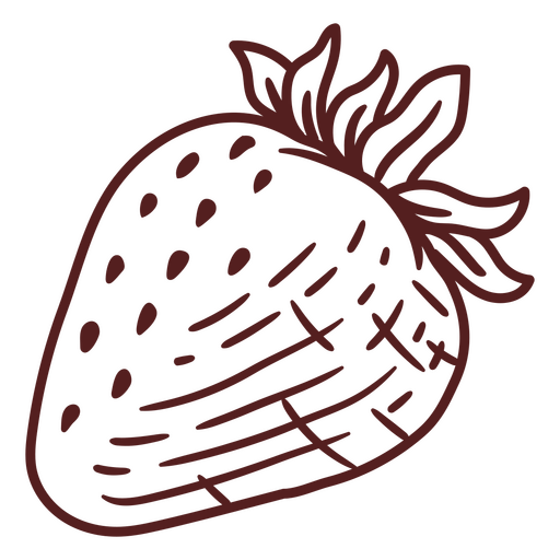 Handgezeichnete Illustration einer Erdbeere PNG-Design
