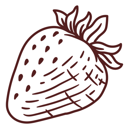 Ilustração desenhada à mão de um morango Desenho PNG