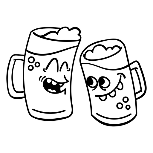 Design de canecas de cerveja de desenho animado divertido Desenho PNG