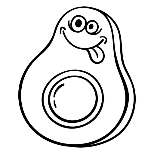 Design de personagem lúdico de abacate Desenho PNG
