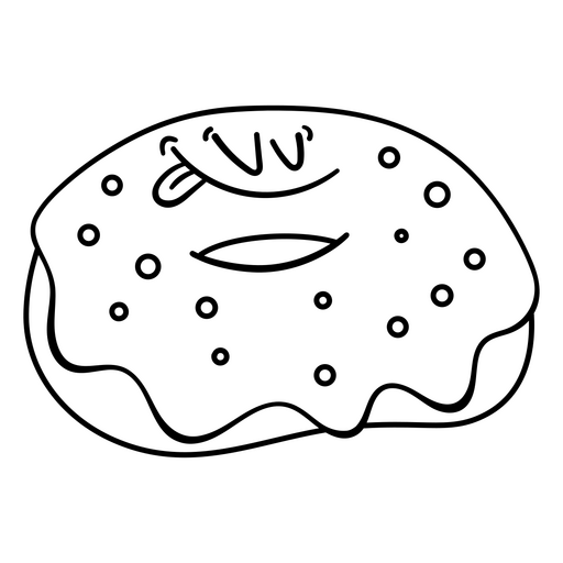 Ilustração divertida de donut com uma expressão atrevida Desenho PNG