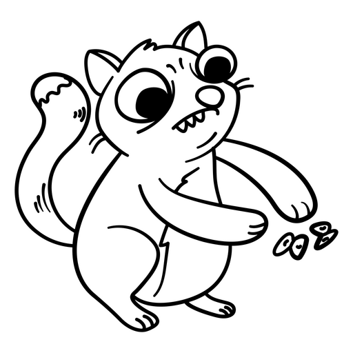 Ilustração divertida de esquilo em desenho animado Desenho PNG