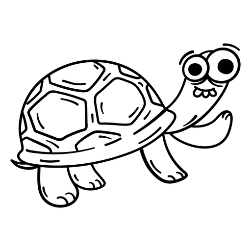 Ilustração divertida de tartaruga em desenho animado Desenho PNG