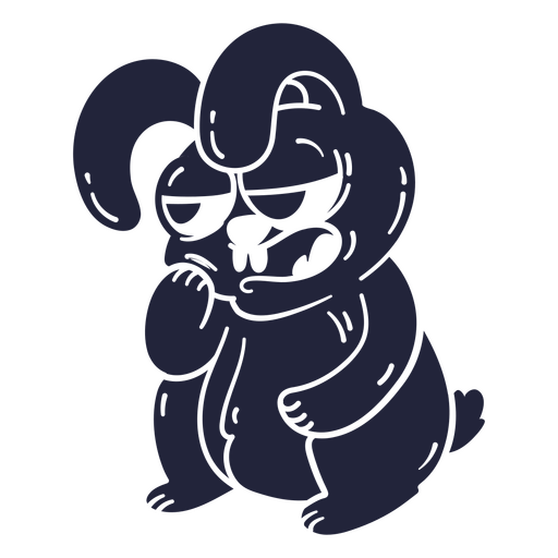Design de coelho de desenho animado divertido com expressões exageradas Desenho PNG