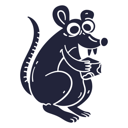 Cartoon-Ratte hält einen Käse PNG-Design