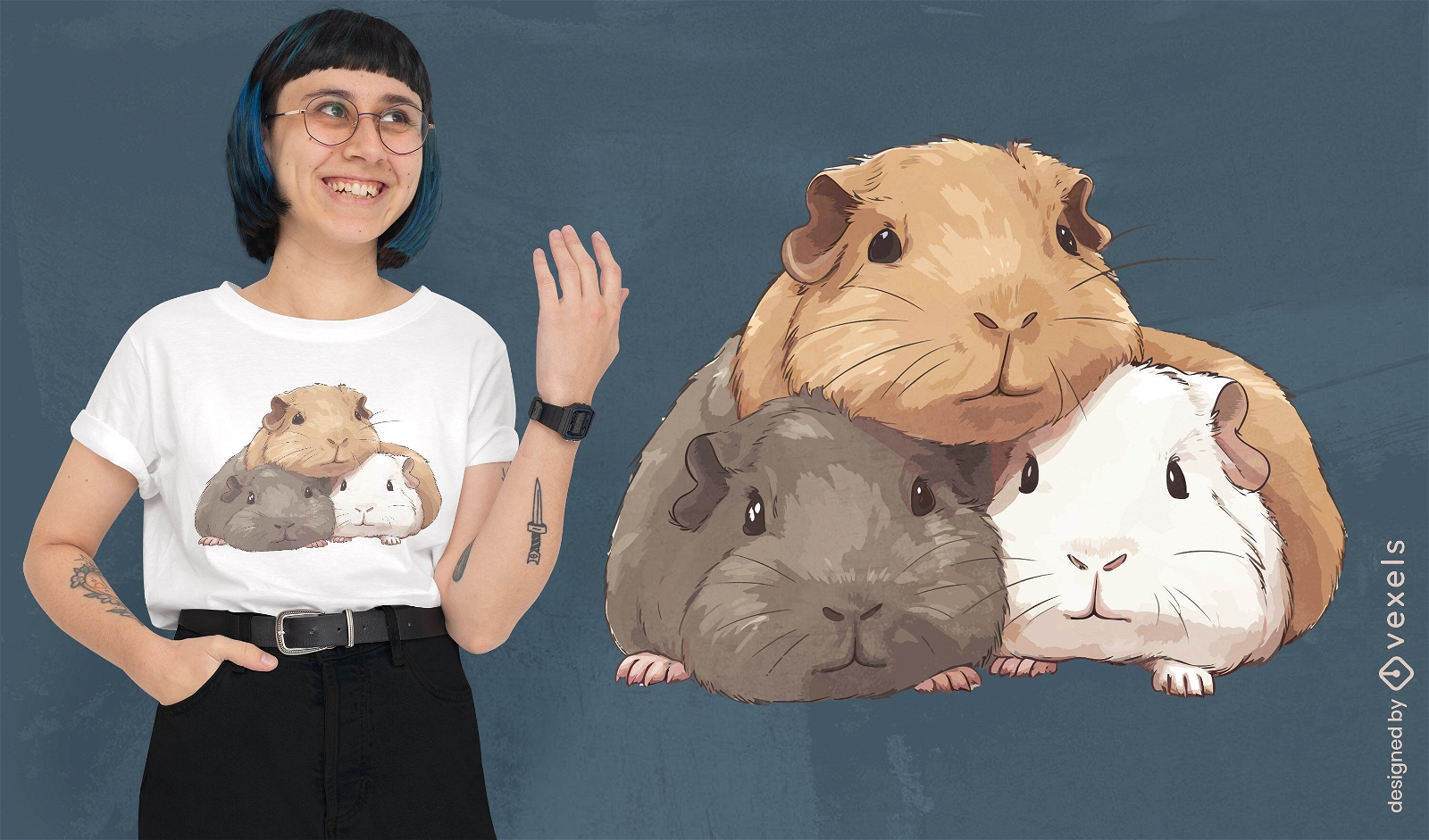 Cute guinea pigs t-shirt design