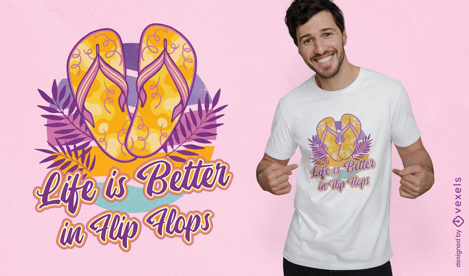 Flip-Flops für das Sommer-T-Shirt-Design
